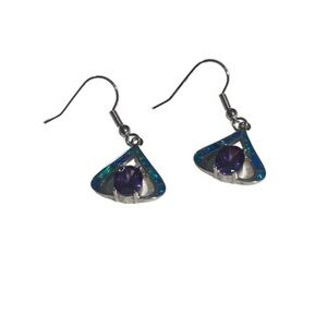 Adeser Jewelry Women’s 925 Silver Dangle Earrings Lab Purple‎ Dangle